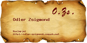 Odler Zsigmond névjegykártya